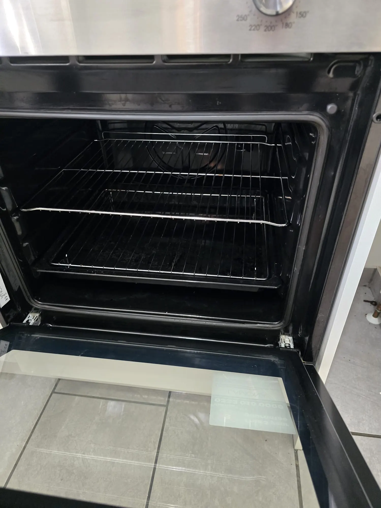 Main Street oven interior and racks following cleaning
